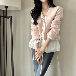 デイリーツイードクロップドジャケット PINK