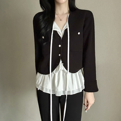 デイリーツイードクロップドジャケット BLACK