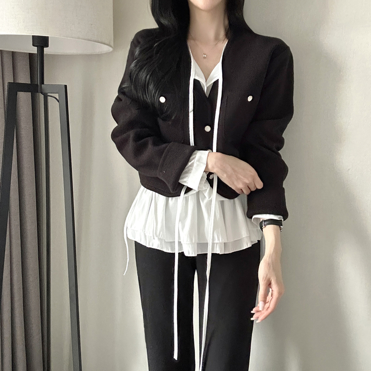 デイリーツイードクロップドジャケット BLACK