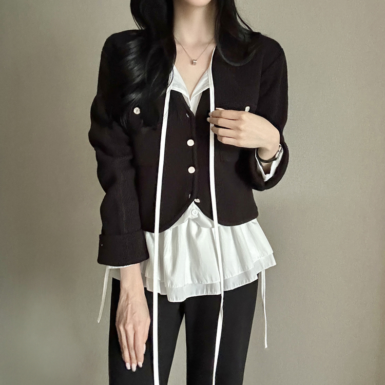 デイリーツイードクロップドジャケット BLACK