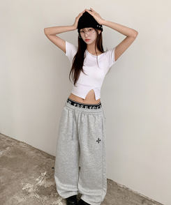 トランクレイヤードワイドトレーニングパンツ GREY