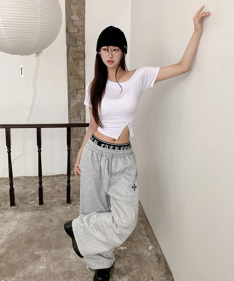 トランクレイヤードワイドトレーニングパンツ GREY