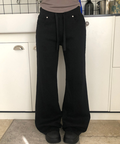 【丈別】ローライズブーツカットパンツ BLACK