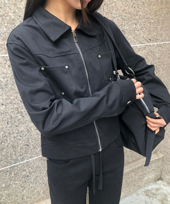 【丈別】ローライズブーツカットパンツ BLACK