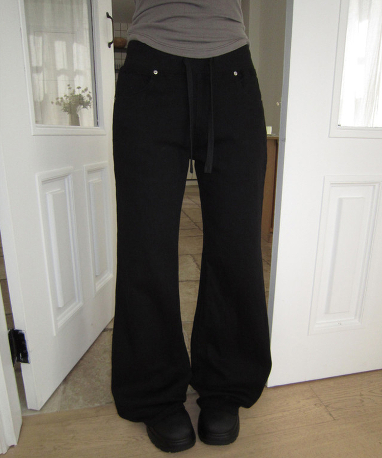 【丈別】ローライズブーツカットパンツ BLACK