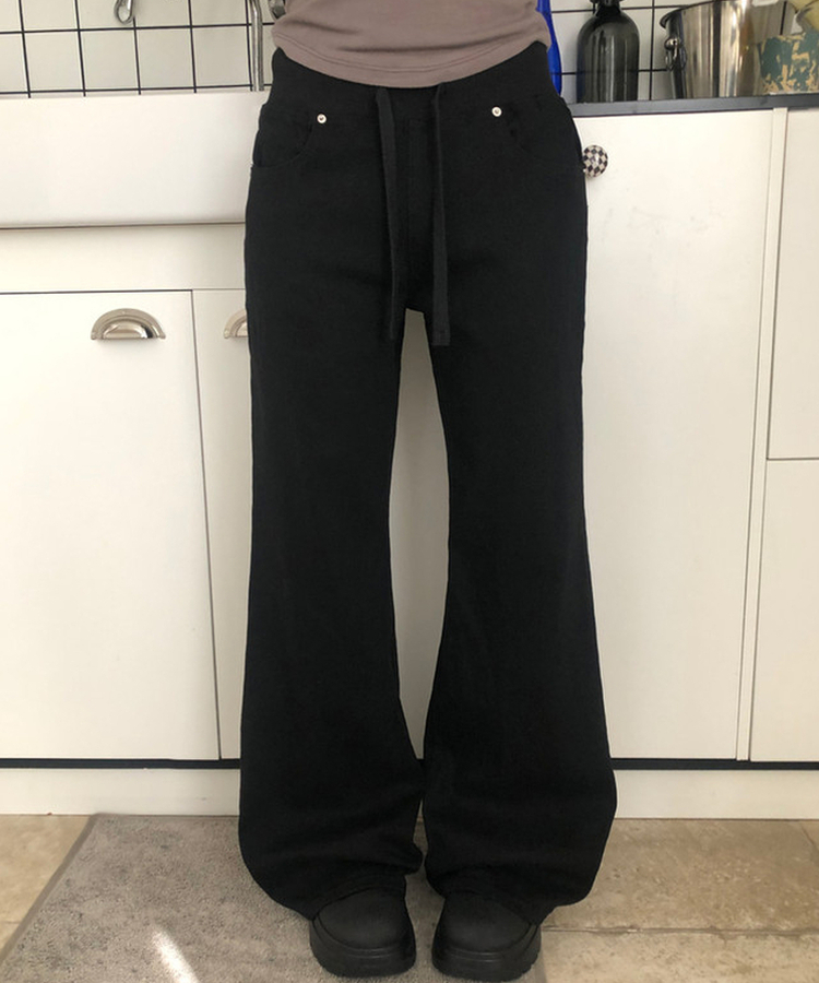 【丈別】ローライズブーツカットパンツ BLACK