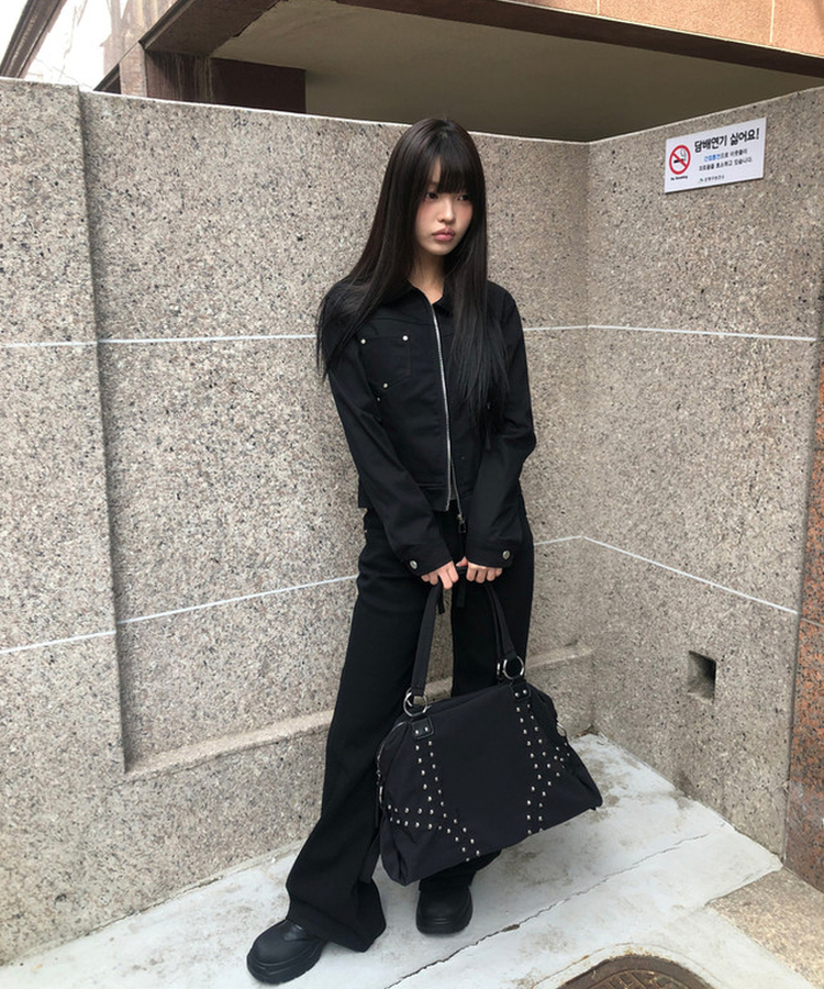【丈別】ローライズブーツカットパンツ BLACK