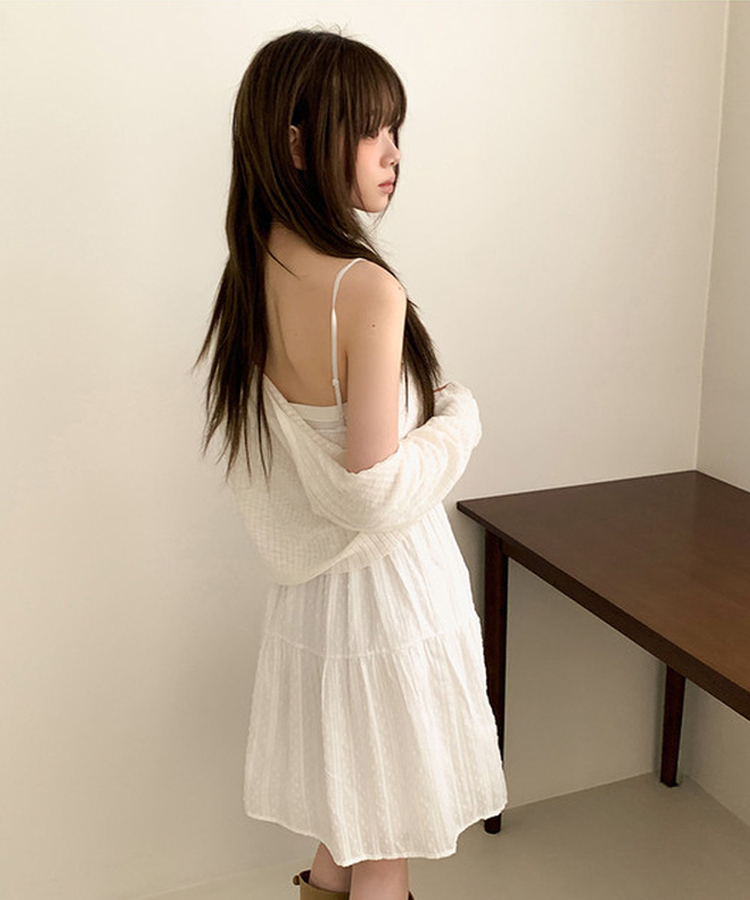 レースフラワーパンチングミニワンピース IVORY