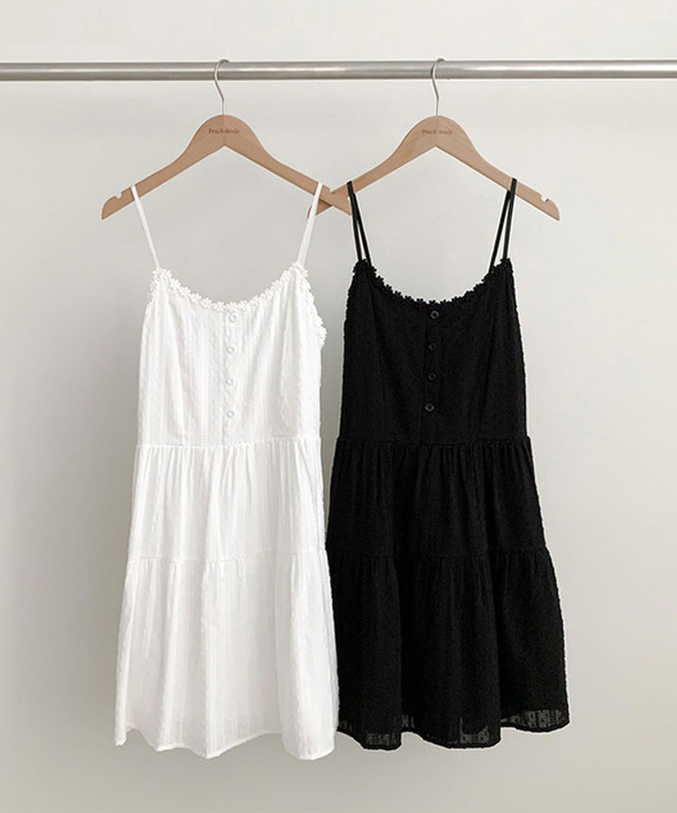 レースフラワーパンチングミニワンピース