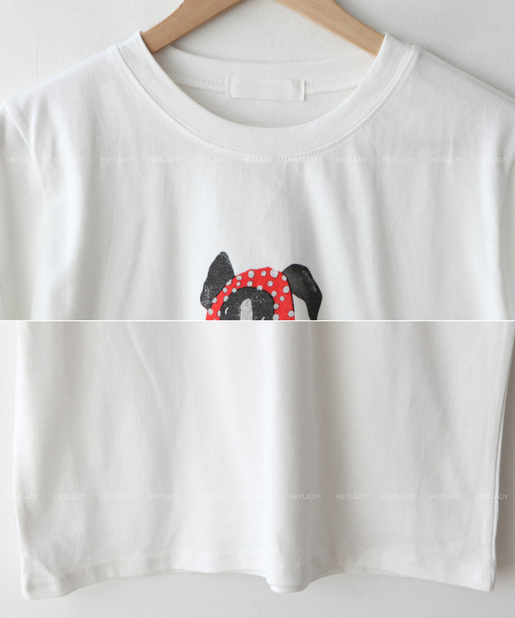 コットンプリント半袖Tシャツ