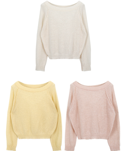 シンプルボートネックニット(7color)