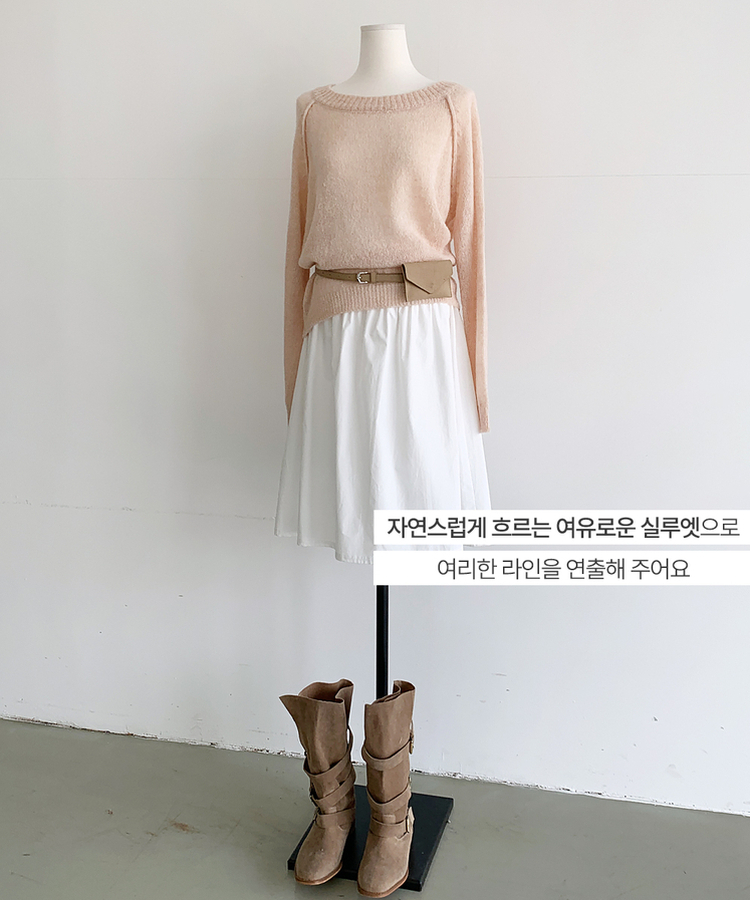 シンプルボートネックニット(7color)