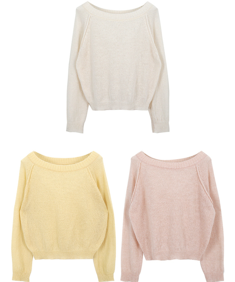 シンプルボートネックニット(7color)