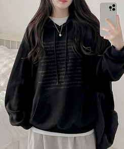 オーバーフィットポケットフードトレーナー BLACK