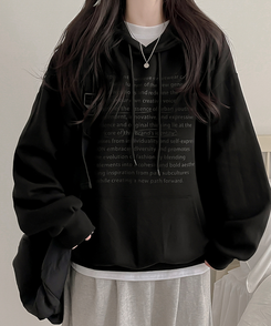 オーバーフィットポケットフードトレーナー BLACK