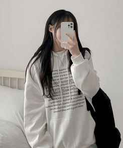 オーバーフィットポケットフードトレーナー IVORY