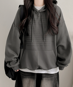 オーバーフィットポケットフードトレーナー CHARCOAL