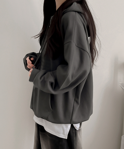 オーバーフィットポケットフードトレーナー CHARCOAL