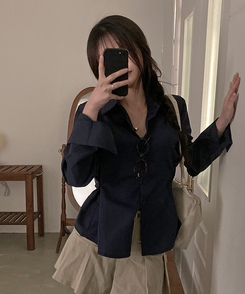サイドスナップシャツ NAVY