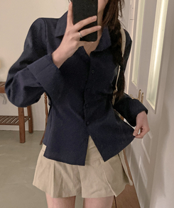サイドスナップシャツ NAVY