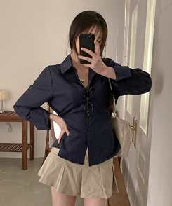 サイドスナップシャツ NAVY