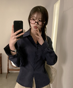 サイドスナップシャツ NAVY