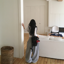 スタッズバルーンワイドトレーニングパンツ MELANGE