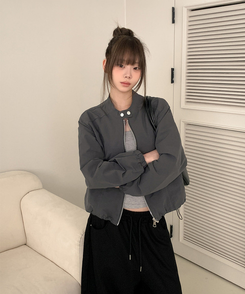 バックルスナップブルゾンジャケット GREY