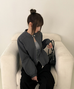 バックルスナップブルゾンジャケット GREY