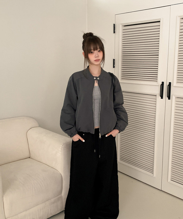 バックルスナップブルゾンジャケット GREY