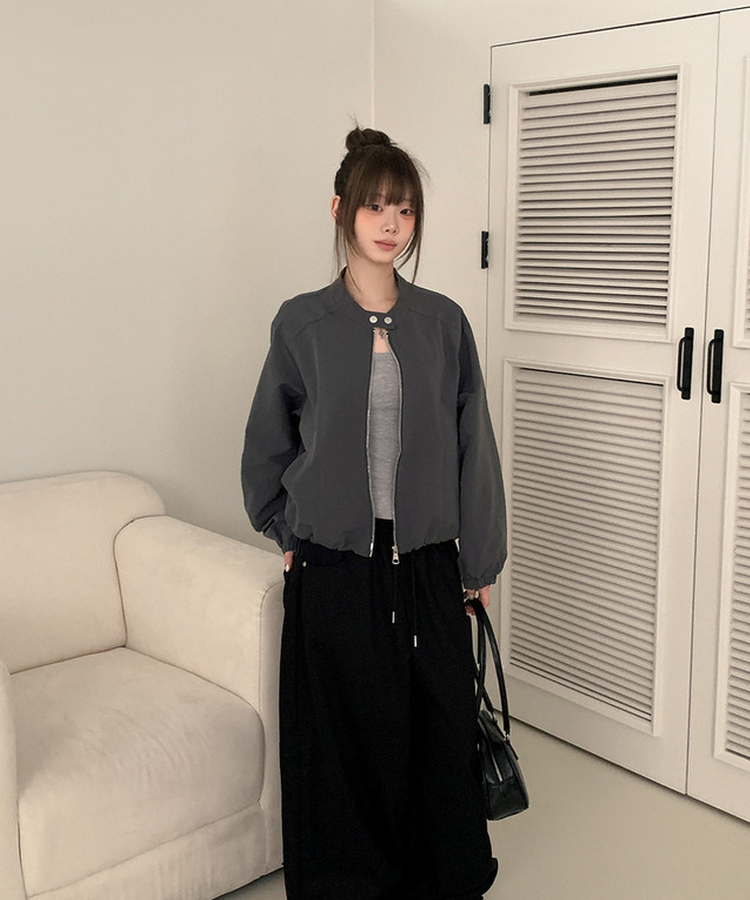 バックルスナップブルゾンジャケット GREY