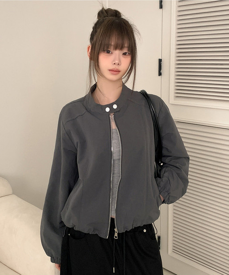 バックルスナップブルゾンジャケット GREY