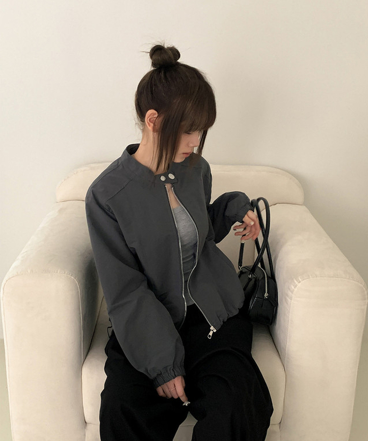 バックルスナップブルゾンジャケット GREY