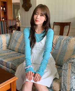 デイリーラウンド長袖Tシャツ(9color) TEEL BLUE