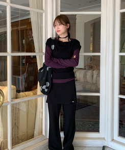 デイリーラウンド長袖Tシャツ(9color) DARK PURPLE