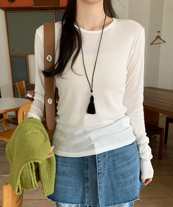 デイリーラウンド長袖Tシャツ(9color) IVORY