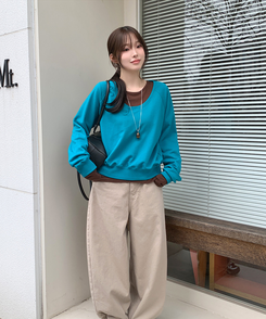 デイリーラウンド長袖Tシャツ(9color) BROWN