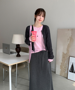 デイリーラウンド長袖Tシャツ(9color) PINK