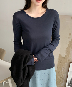 デイリーラウンド長袖Tシャツ(9color) NAVY