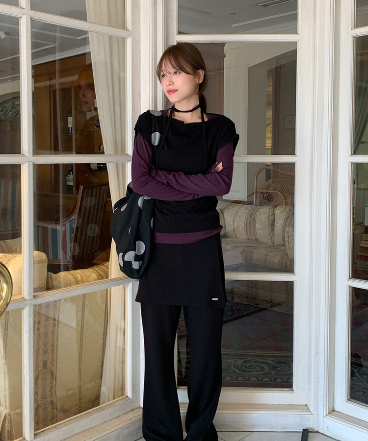 デイリーラウンド長袖Tシャツ(9color) DARK PURPLE