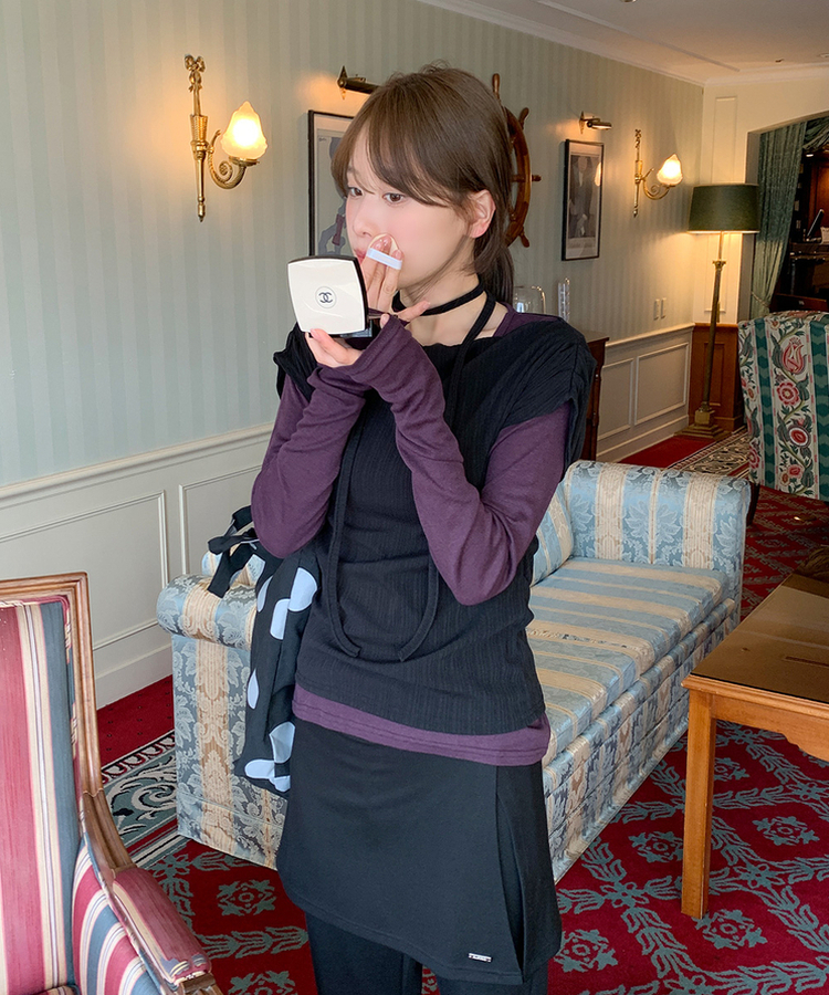 デイリーラウンド長袖Tシャツ(9color) DARK PURPLE