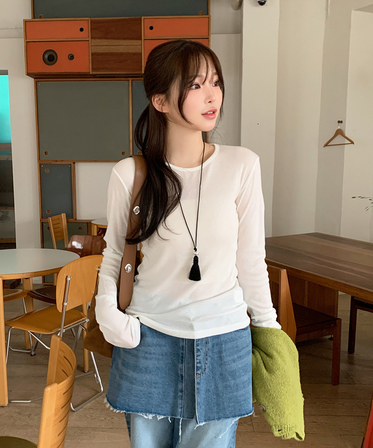 デイリーラウンド長袖Tシャツ(9color) IVORY