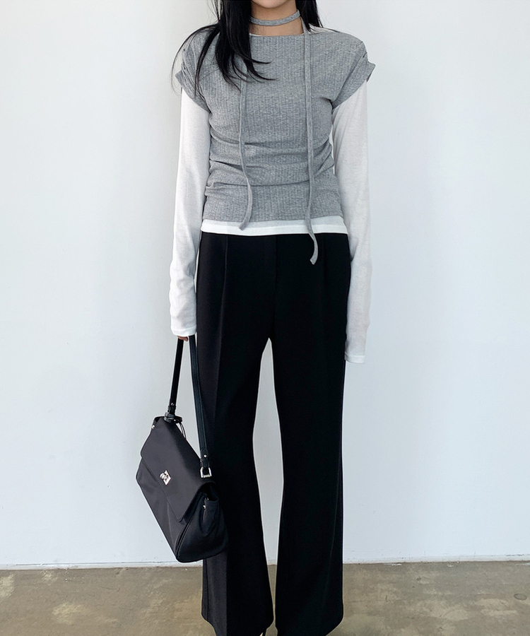 デイリーラウンド長袖Tシャツ(9color) IVORY