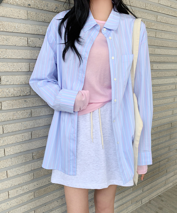 デイリーラウンド長袖Tシャツ(9color) PINK