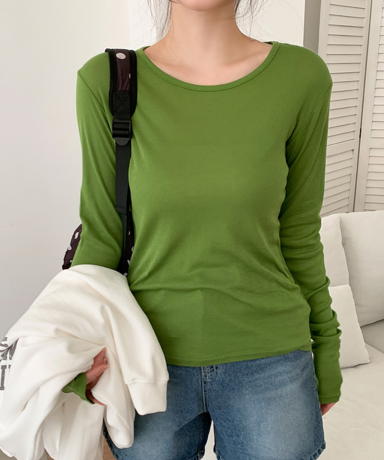 デイリーラウンド長袖Tシャツ(9color) OLIVE GREEN