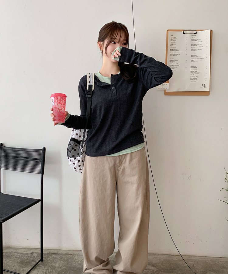 デイリーラウンド長袖Tシャツ(9color) LIGHT GREEN