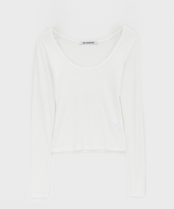 Uネックレイヤード長袖Tシャツ