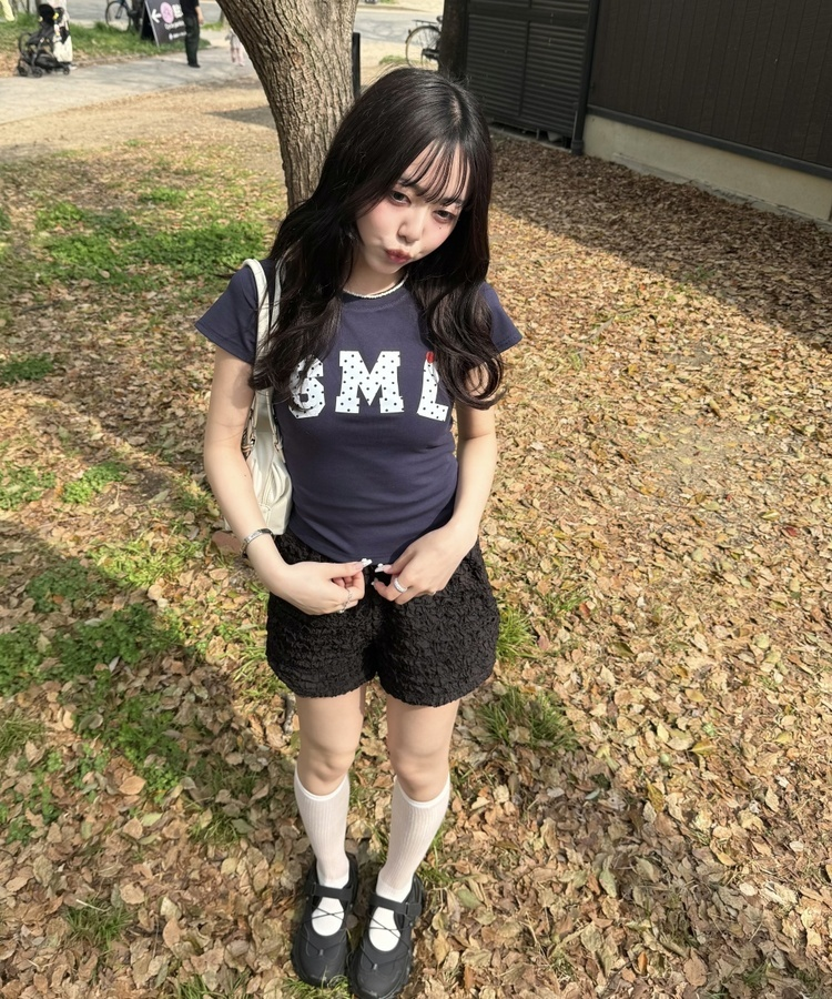 걸리 도트 로고 티셔츠 네이비