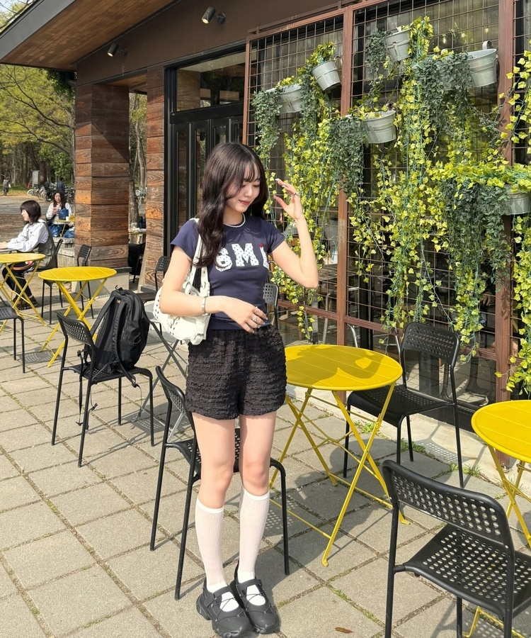 걸리 도트 로고 티셔츠 네이비