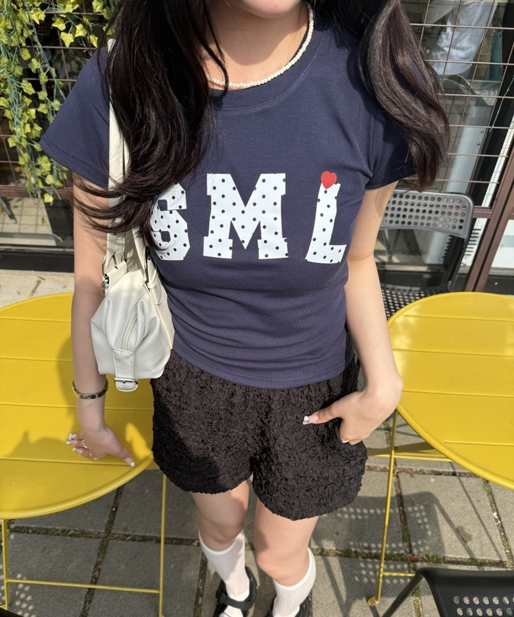 걸리 도트 로고 티셔츠 네이비